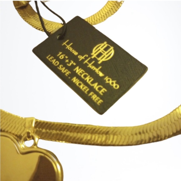 NWT ⚜️💛⚜️ House of Harlow 1960 golden tone heart pendant Necklace - Picture 10 of 14